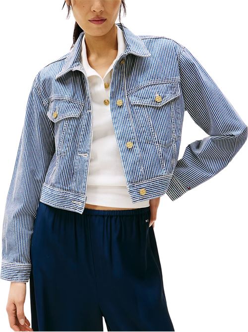Giubetto donna in denim di cotone Tommy Hilfiger | WW0WW443751CD